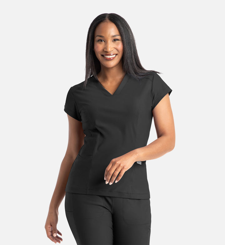 Zoe - Banded V-Neck Top