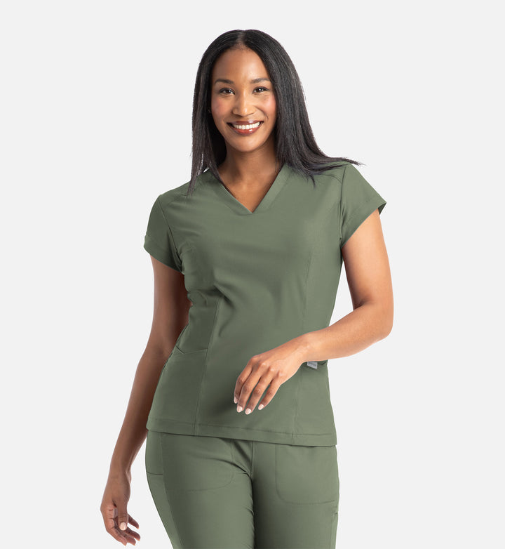 Zoe - Banded V-Neck Top