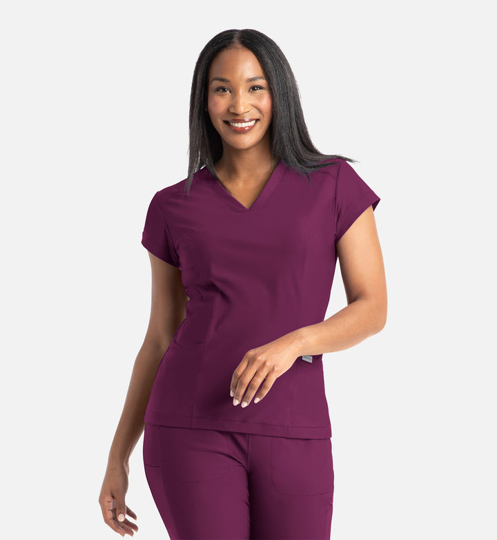 Zoe - Banded V-Neck Top