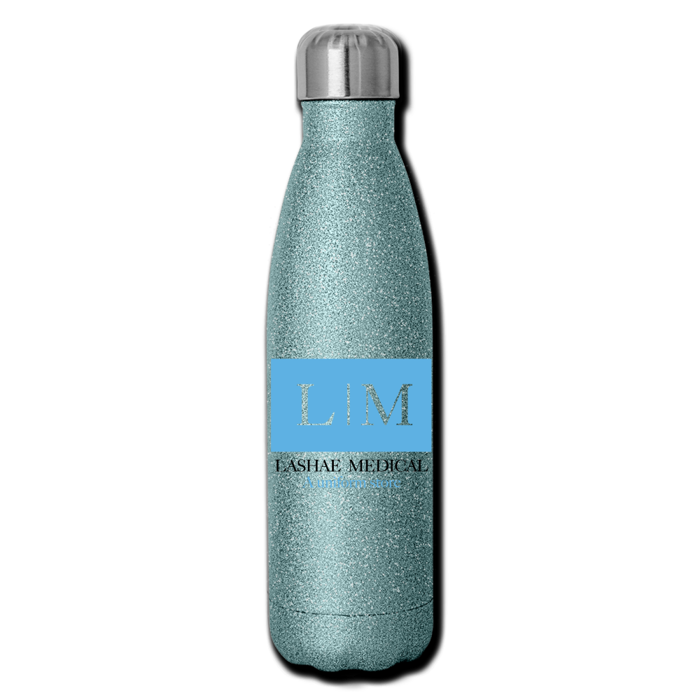 LM Insulated Stainless Steel Water Bottle - turquoise glitter