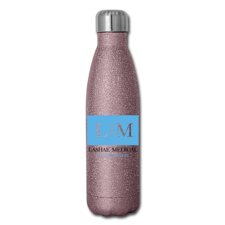 LM Insulated Stainless Steel Water Bottle - pink glitter