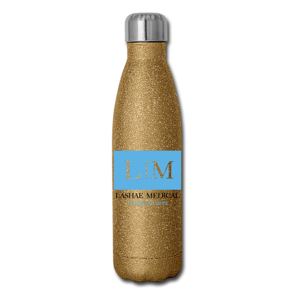 LM Insulated Stainless Steel Water Bottle - gold glitter