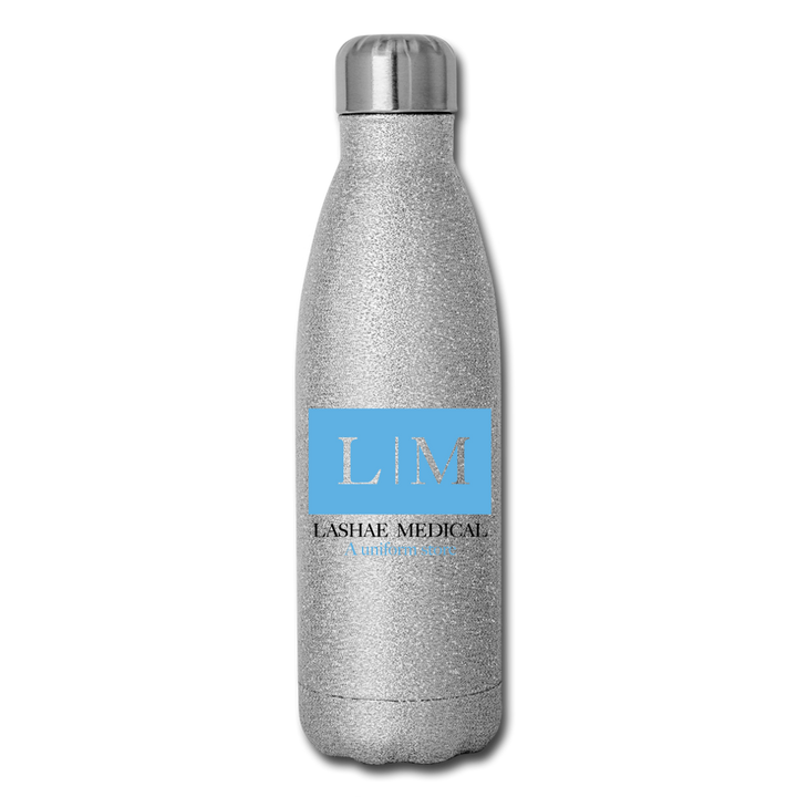 LM Insulated Stainless Steel Water Bottle - silver glitter